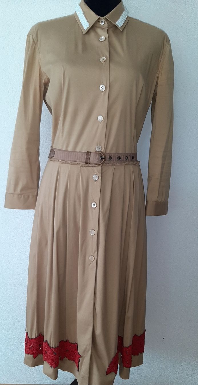 Prada Vestiti: PRADA Hemdkleid, Grösse it 44, beige, Baumwolle – Difettoso da Uster venduto da kgw78