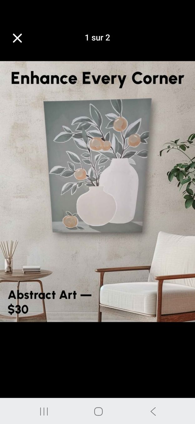 Tutte le decorazioni: Tableau abstrait, fleurs et fruits, décoratif – Nuovo (secondo la descrizione) da Murten venduto da rnp_bt79