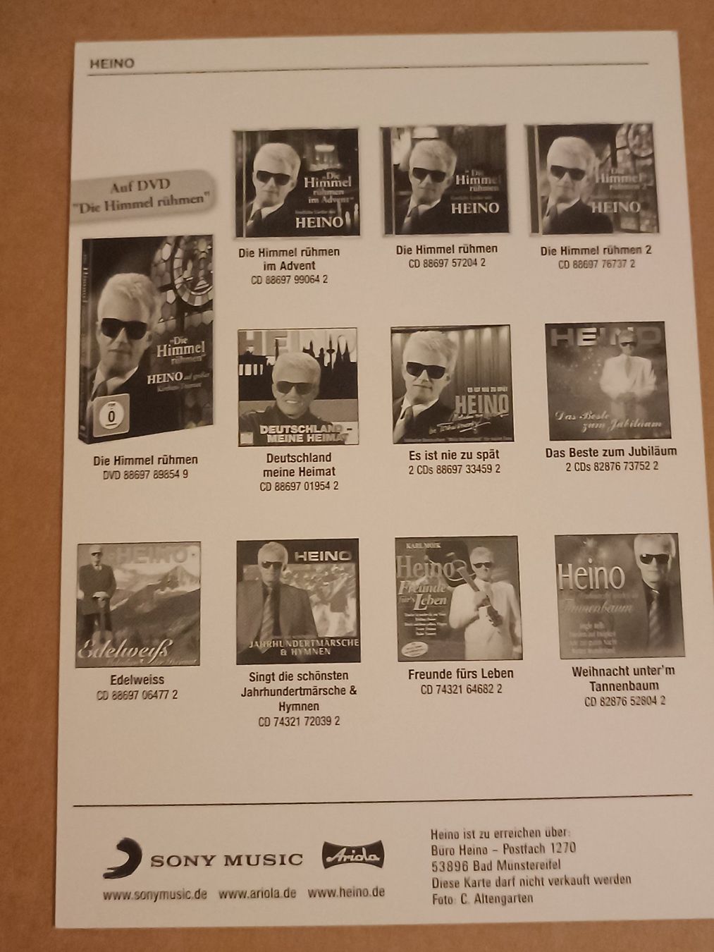 Autografi: Heino -  signierte Autogrammkarte – Usato da Menziken venduto da Artographs 1