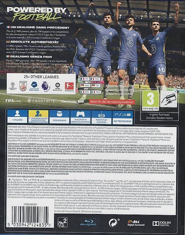 Sony Spiele: FIFA 22 für Playstation 4 – Gebraucht aus Möhlin von Erichkoe 1