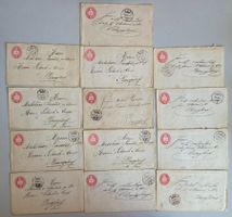 13 Briefumschläge Konvolut, alte Tübli Briefe, 1882 - 1884
