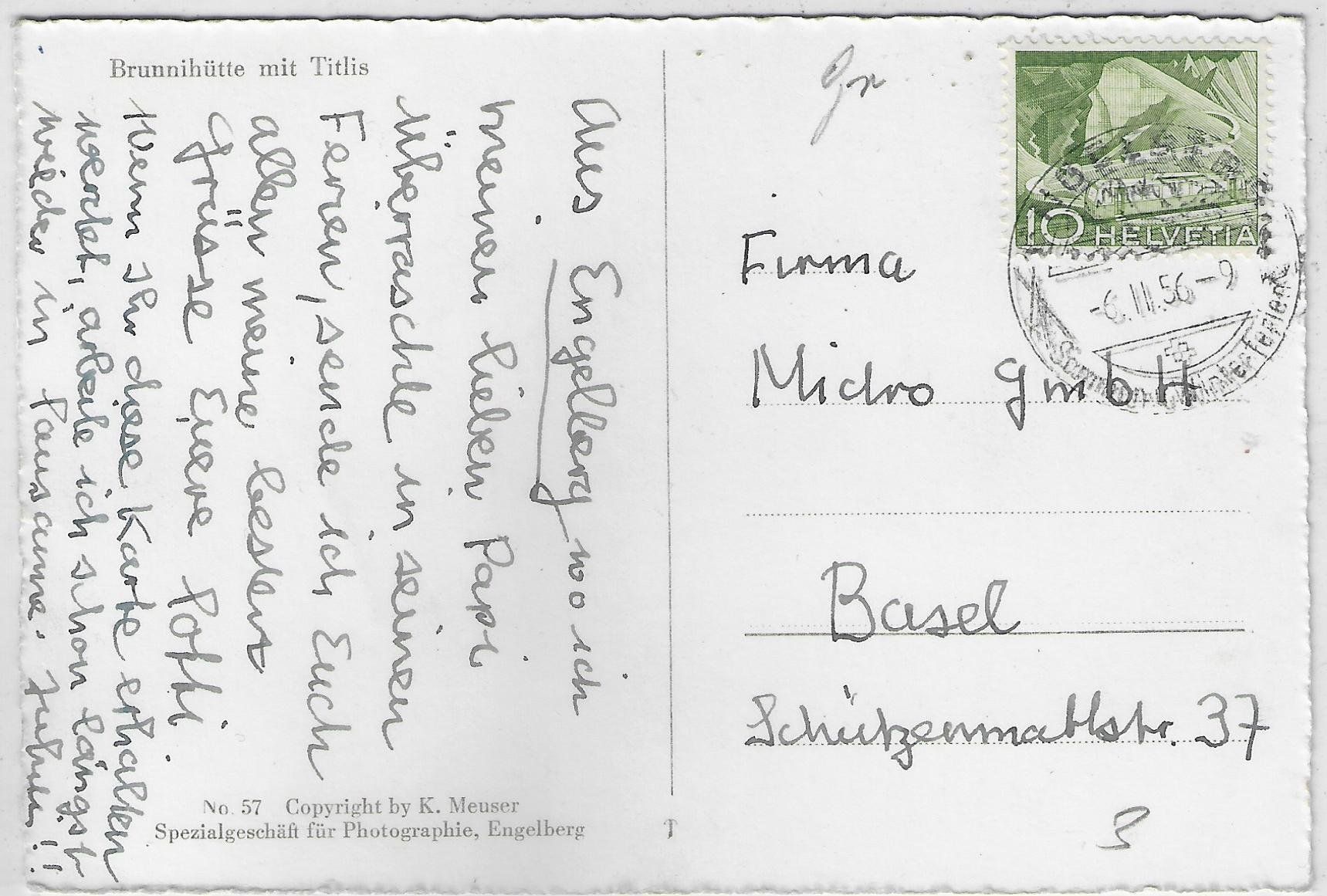 Cartoline postali: Brunnihütte mit Titlis im Winter – Usato da Ettingen venduto da Kartenplanet 1