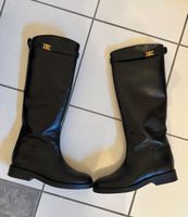 Massimo Dutti Damen Stiefel Leder schwarz Gr. 39