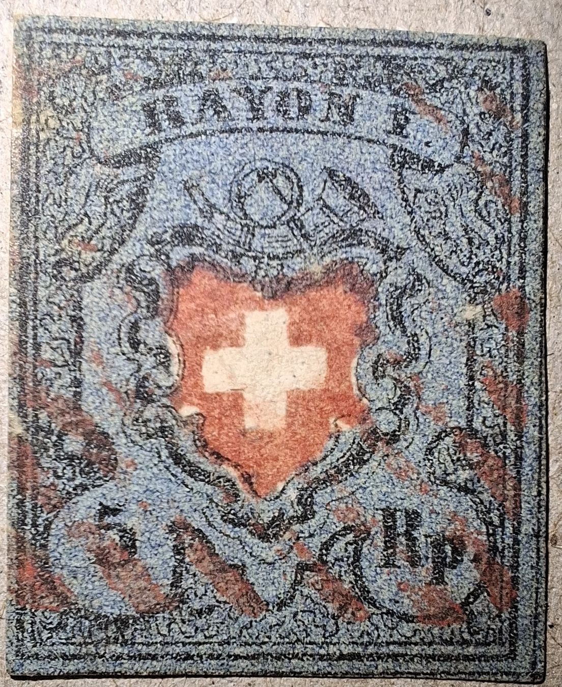 Tutti i francobolli: Rayon Nr. 15II Rote Raute – Usato da Balgach venduto da SIMEON27