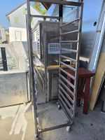 Blechwagen Edelstahl Gestell mit Rollen Bäckerei Gastro 