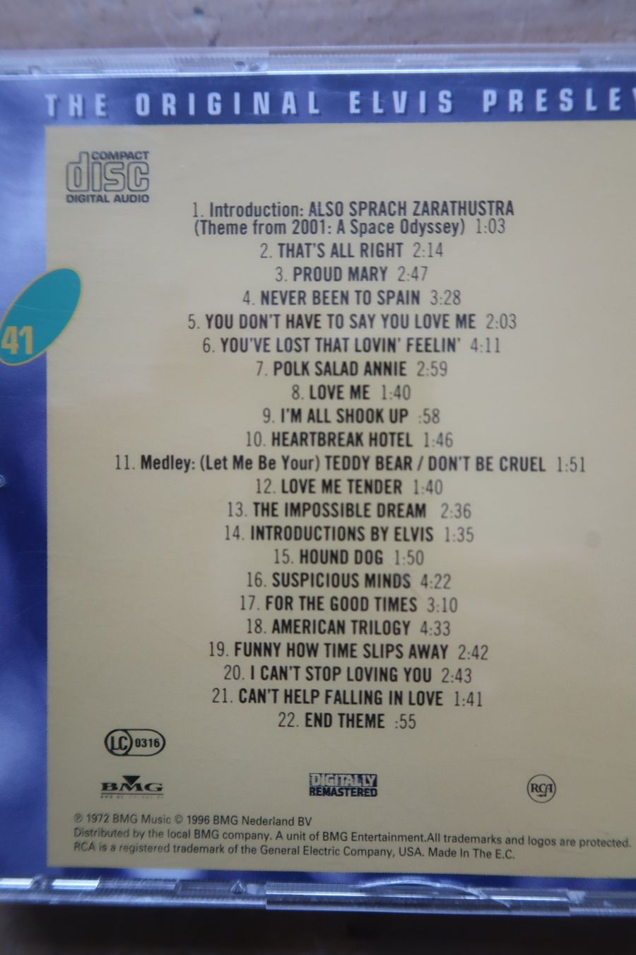 CD: ELVIS PRESLEY - AS RECORDED AT MADISON SQUARE GARDEN - CD – Usato da Basel venduto da Patiscat 2