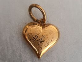 Herz-Anhänger, vergoldet, Musterliebe, Love present, Heart