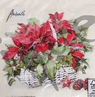 Serviette poinsettia in..  25x25 (1385) 3Stk.
