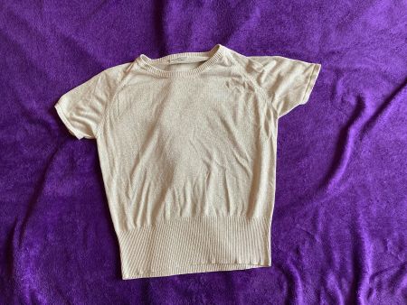 Pull argenté à manches courtes M