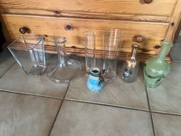 Lot de vases, soliflores en verre et céramique