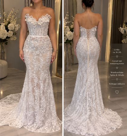 Brautkleid Meerjungfrau Spitze GRÖSSE 40 mit Korsett