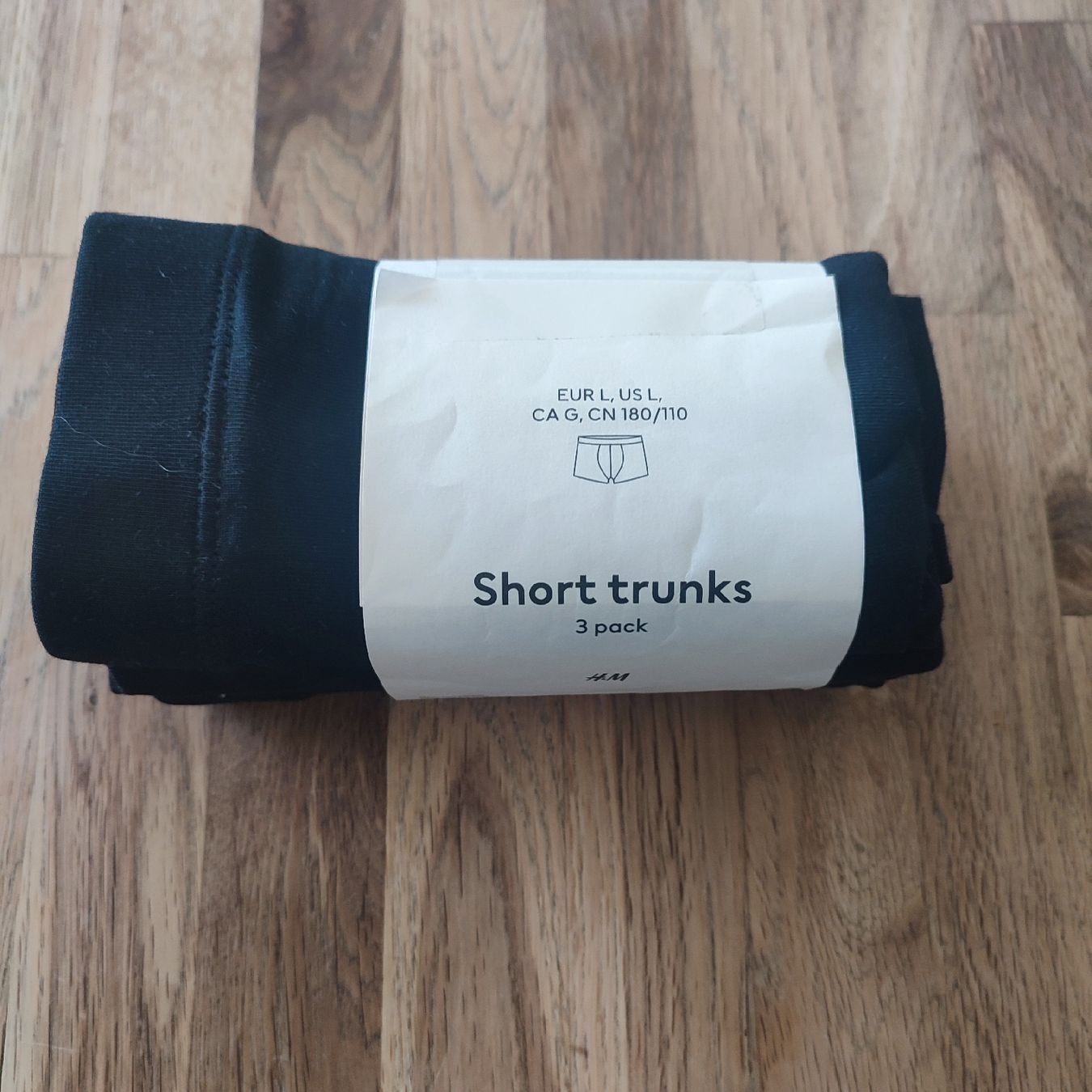 H&M Biancheria intima: H&M Short Trunks Schwarz Gr.  L 3er Pack Neu – Nuovo e nell'imballaggio originale da Unterägeri venduto da Kudu25