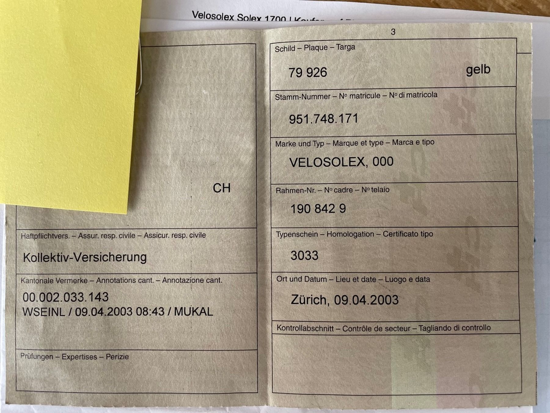 Solex Cyclomoteurs: Velosolex 1700 – D'occasion à Ermenswil par  6