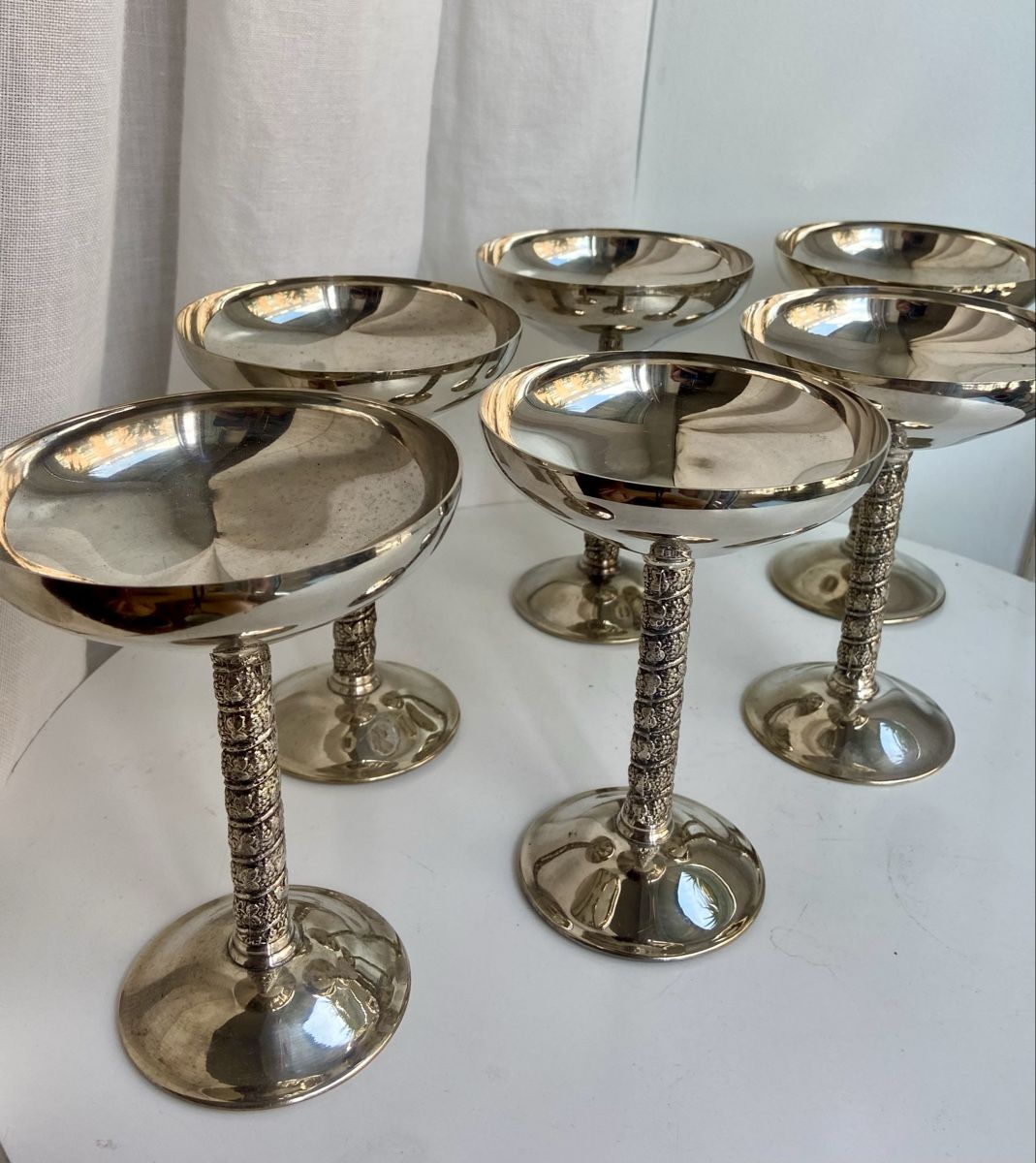 Bicchieri: Set Champagner/Dessert Kelche versilbert – Usato da Zürich venduto da Unique2400 7