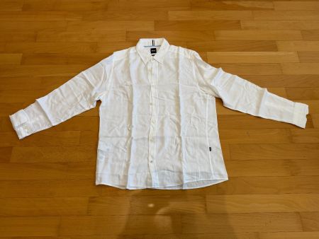 Boss Hemd langarm Weiss Sommerhemd Gr M Lyocell