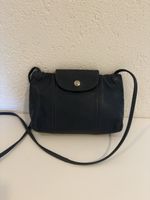 Sac Lonchamp bleu cuir bandoulière 