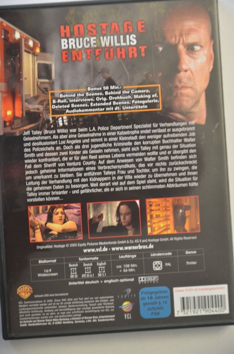 Tutti i DVDs: Hostage, Bruce Willis, Entführt, – Nuovo (secondo la descrizione) da Wetzikon ZH venduto da bausie 1