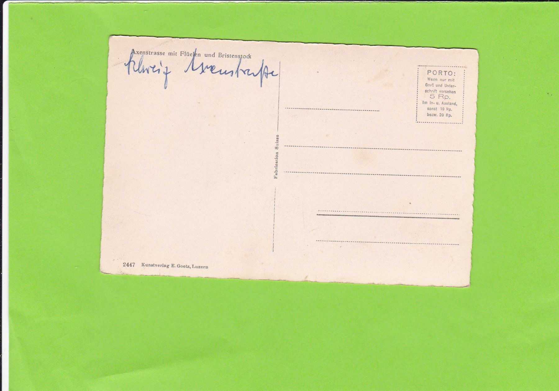 Cartoline postali: Axenstrasse – Usato da St. Peterzell venduto da neckertal 1