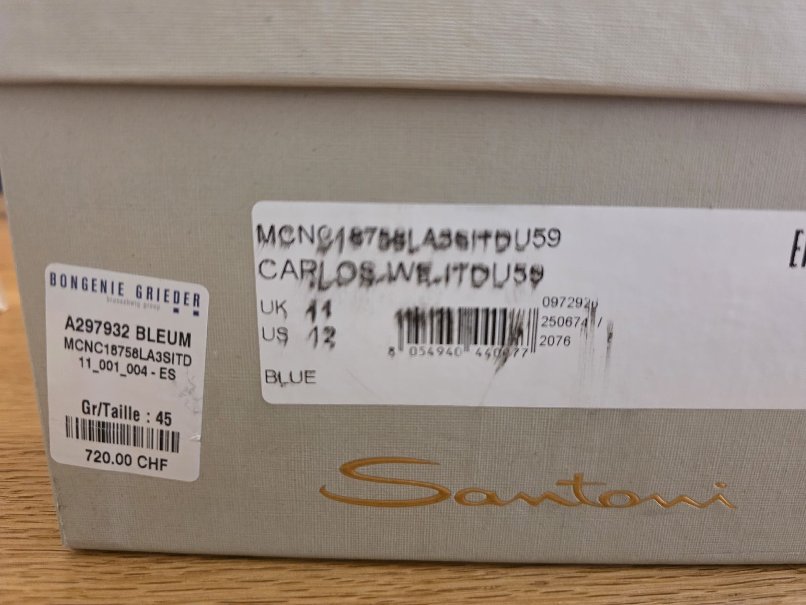 Santoni Scarpe da uomo: Dunkelblau Double Monk von Santoni, Grösse 45 – Nuovo e nell'imballaggio originale da Winterthur venduto da Panda1993 5