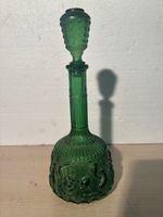 Carafe vintage en verre vert émeraude 39cm
