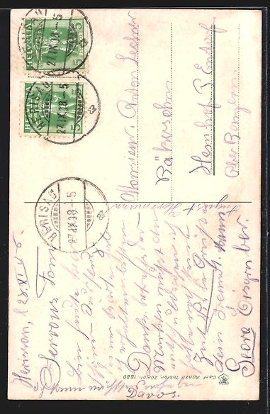 Ansichtskarten: Herisau, Teilansicht im Briefmarken-Pass – Gebraucht aus Berlin von bartko-reher 1
