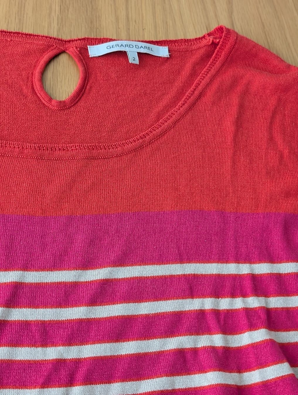 Gérard Darel Maglioni & Felpe: Gerard Darel Pullover aus Seide Gr. S, pink/orange gestreift – Usato da Basel venduto da an_v7yj 4