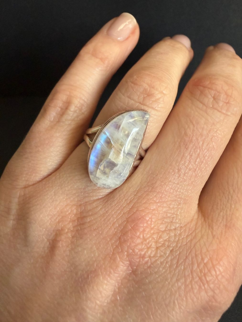 Ringe: Silber Ring mit Regenbogen Mondstein 925 – Gebraucht aus Spiegel b. Bern von Rogger72 3