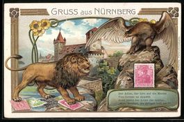 Litho Ganzsache Bayern PP15E16 /01: Nür