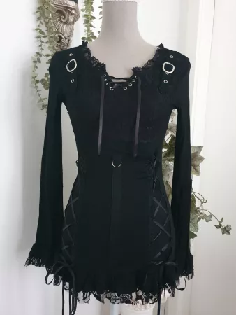Gothic Bluse Gr S *neu* "Black Sugar"