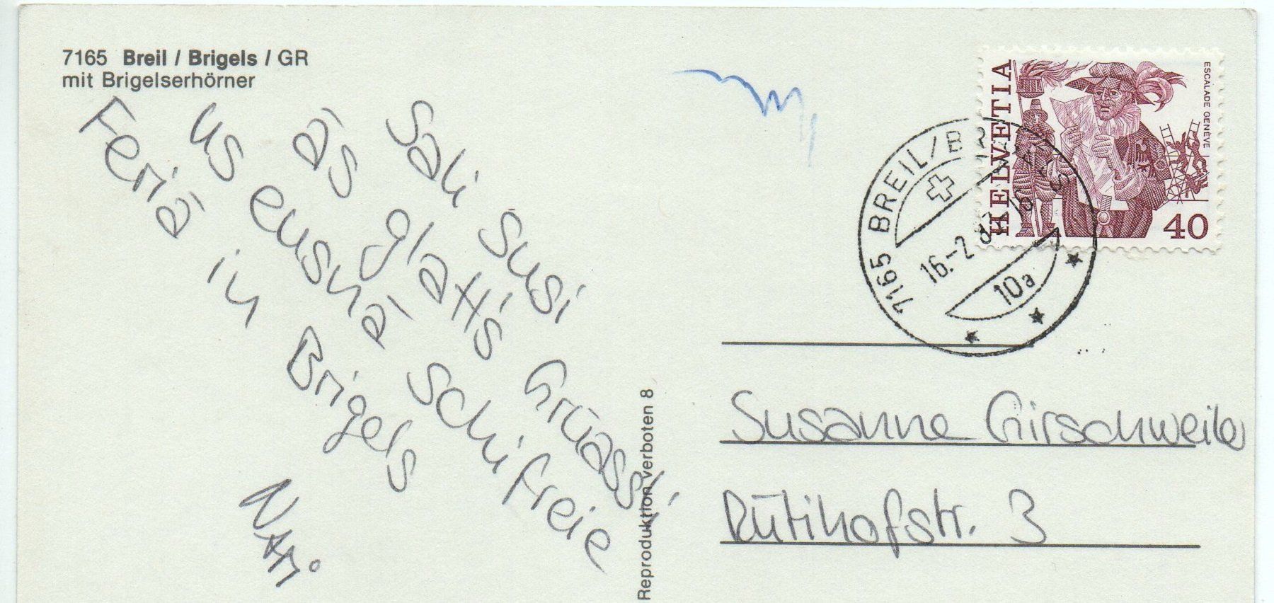 Cartes postales: BREIL BRIGELS mit Brigelserhörner – D'occasion à Jona par philajona 1