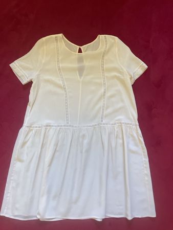 Sommerliches Seiden Kleid, creme weiss, Gr. M