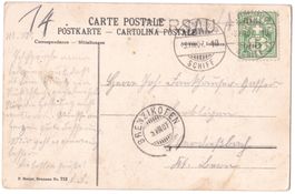 Schiffsstempel Luzern-Flüelen UND Stabstempel Gersau, 1907