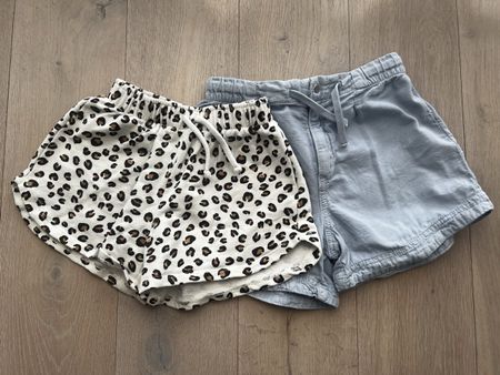 Zara Shorts, 2er-Set, Größe 134, Leopardenmuster & Blau