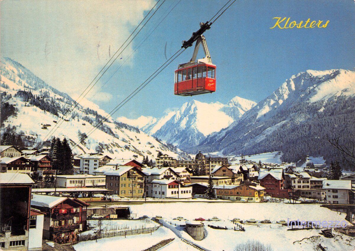 Cartoline postali: Klosters GR // 1973 Seilbahn Gotschna // Winter – Usato da Basel venduto da intermezzo12