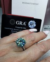 Bague argent avec diamant de moissanite de 5 ct certifié GRA