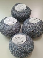 4x Nuvola Wolle Schurwolle +Baumwolle meliert grau,grün,blau