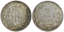 San Marino, 2 Lire 1898 Rom