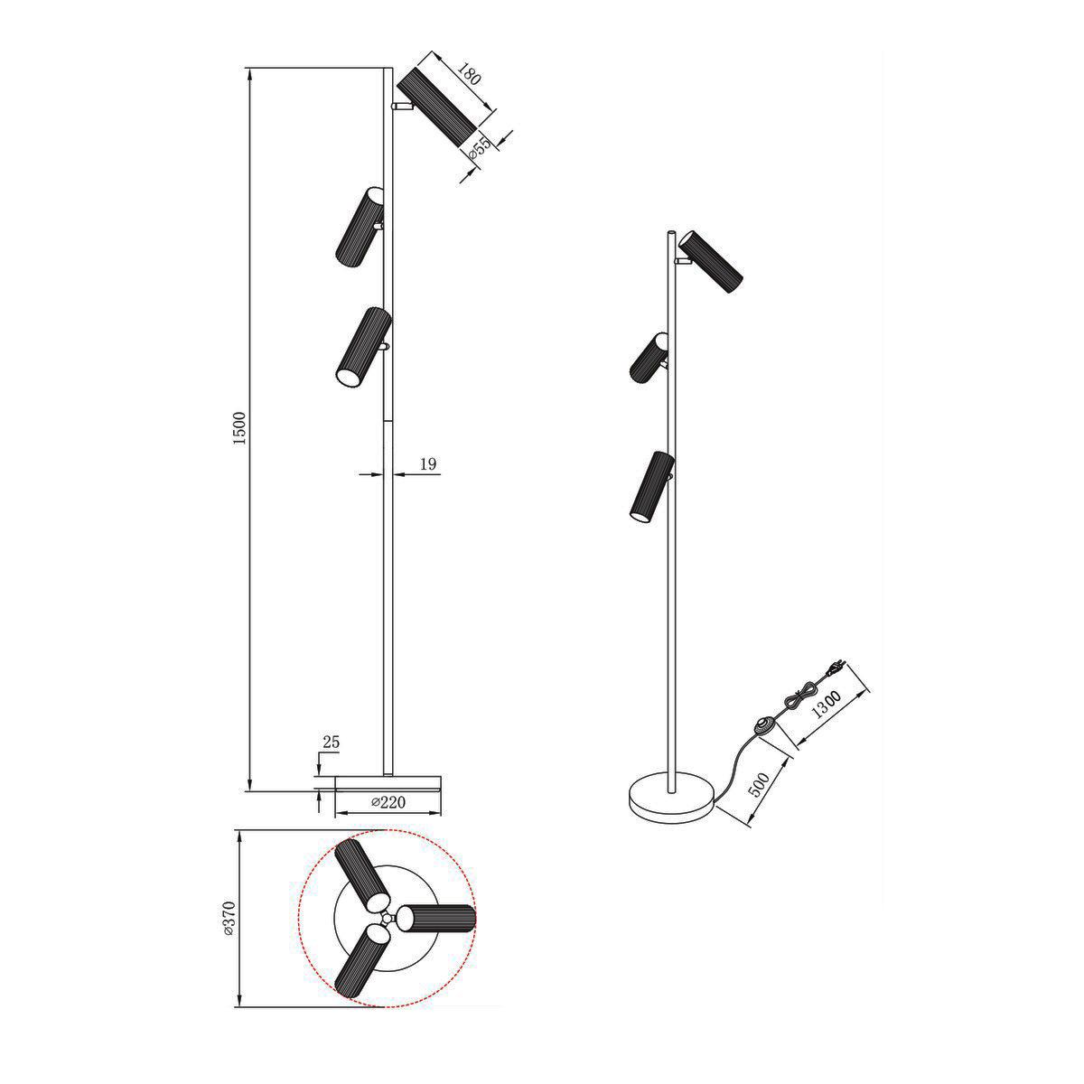 Lampen: Stehleuchte, Schwarz, 150 cm Höhe – Neu (gemäss Beschreibung) aus Kreuzlingen von Smart-Light 5