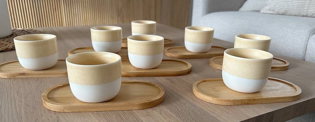 Tasses: 8 Keramik Espresso Tassen mit 8 Untersetzer – D'occasion à Diegten par ste_pvd5 3