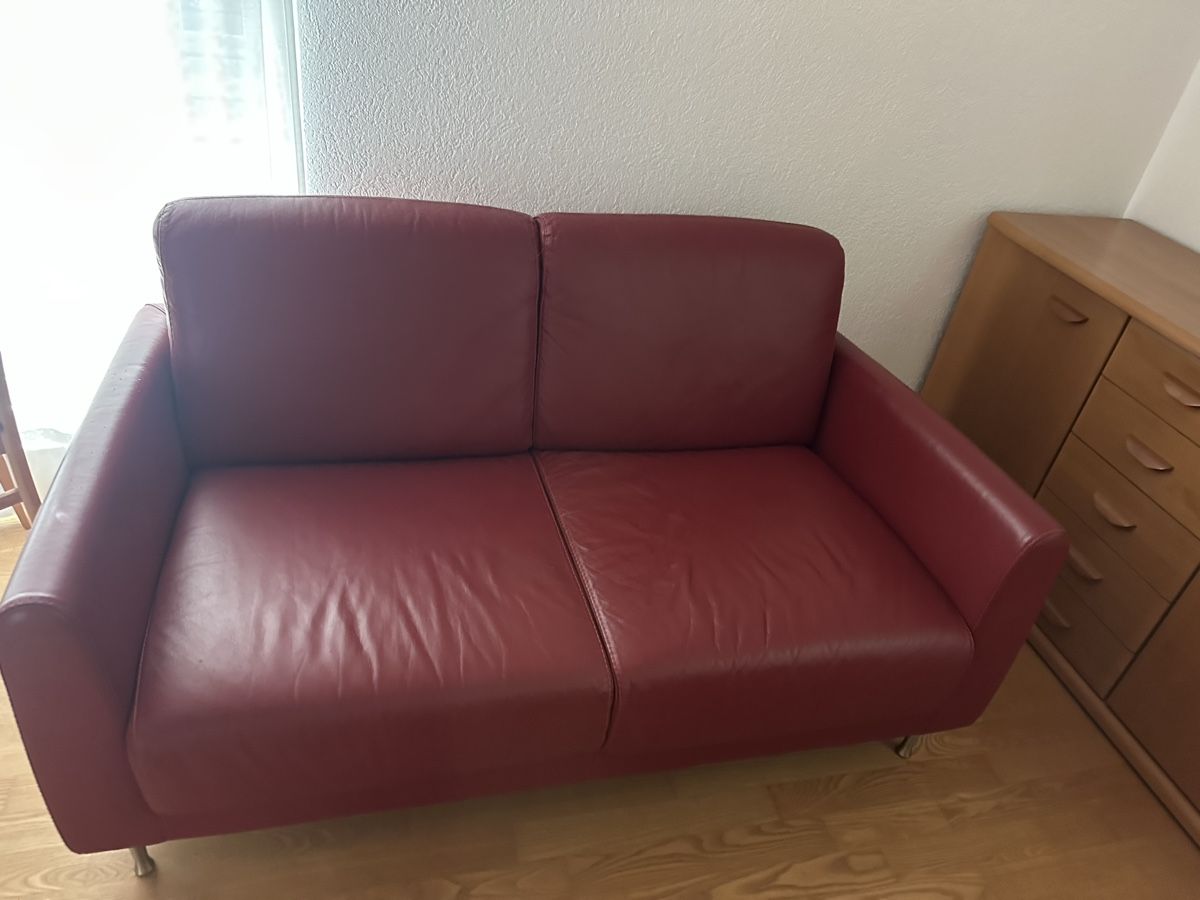 Peintures: Ledersofa 2-Sitzer rot gebraucht – D'occasion à Nottwil par det_9flk 1