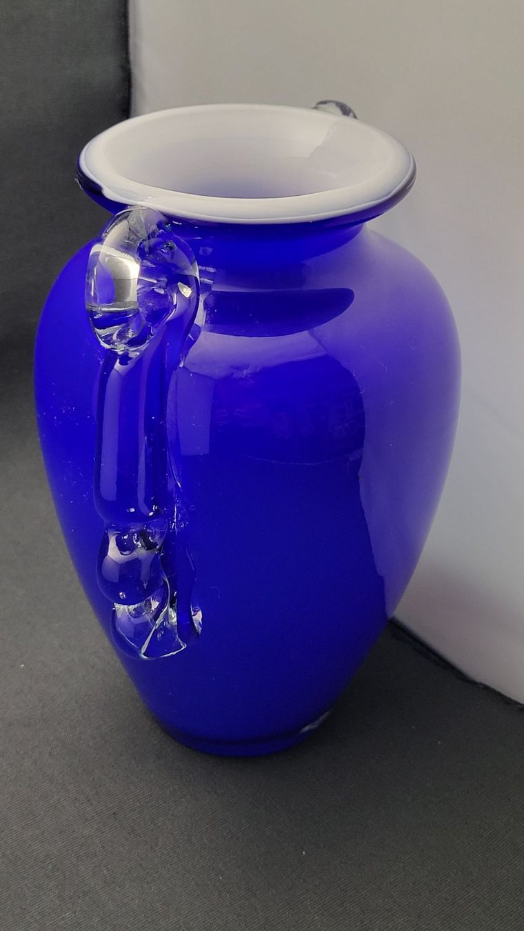 Murano Vase & Récipients: Kobaltblaue Überfang-Vase – D'occasion à Basel par spinne02 2