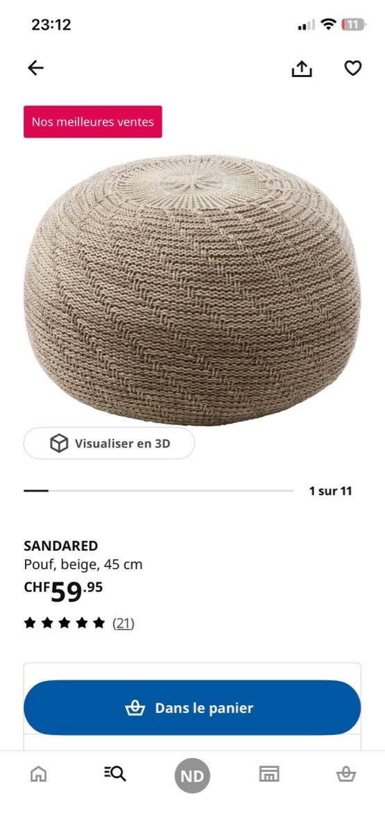 Ikea Cuscini: 2 poufs IKEA – Usato da Lausanne venduto da nin_pd9b 1