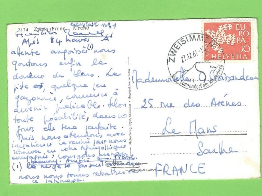 Cartoline postali: Zweisimmen, Kirche – Usato da Zürich venduto da t24_de 1