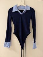 Damen Body dunkelblau mit Hemdkragen Grösse S