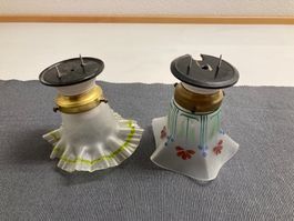 2 Antike Lampenschirme mit Fassung