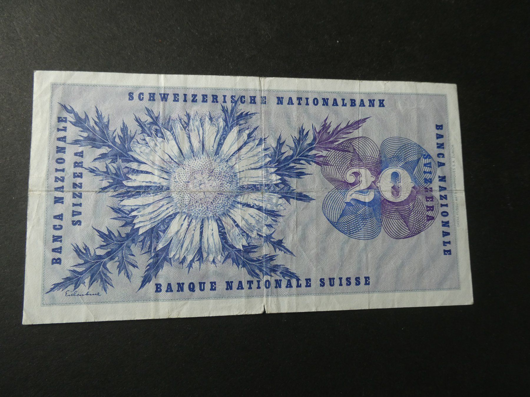 Billets de banque: Schweiz 1976, 20 Franken – D'occasion à Hinterforst par Rohusri 1