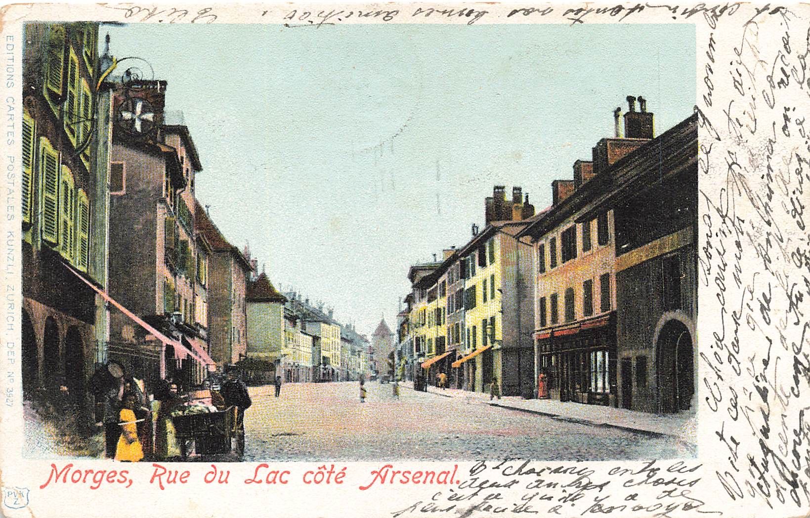 Cartoline postali: Morges rue du lac cote arsenal – Usato da Biasca venduto da Blenio71