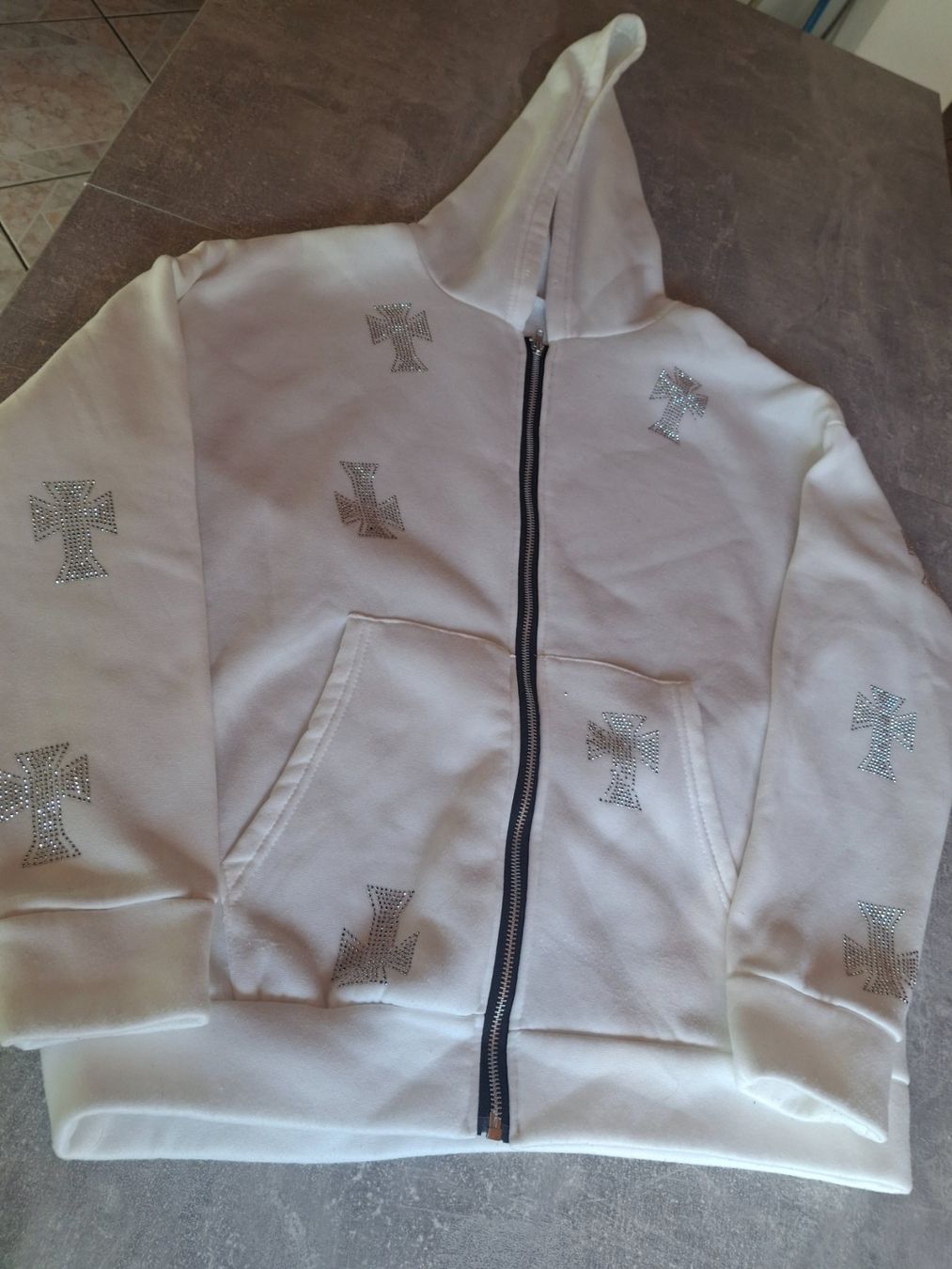 Giacche: Veste - jaquette taille L avec capuchon et strass – Usato da Villiers venduto da san_jn5w 6