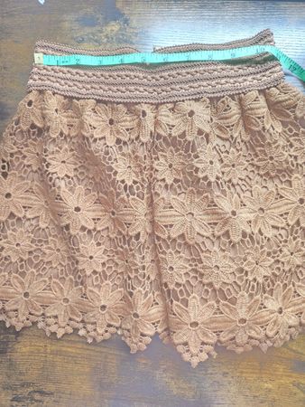 Lace Shorts Women's Brown Size S New