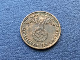 1 Reichspfennig Drittes Reich 1940 J selten ungereinigt